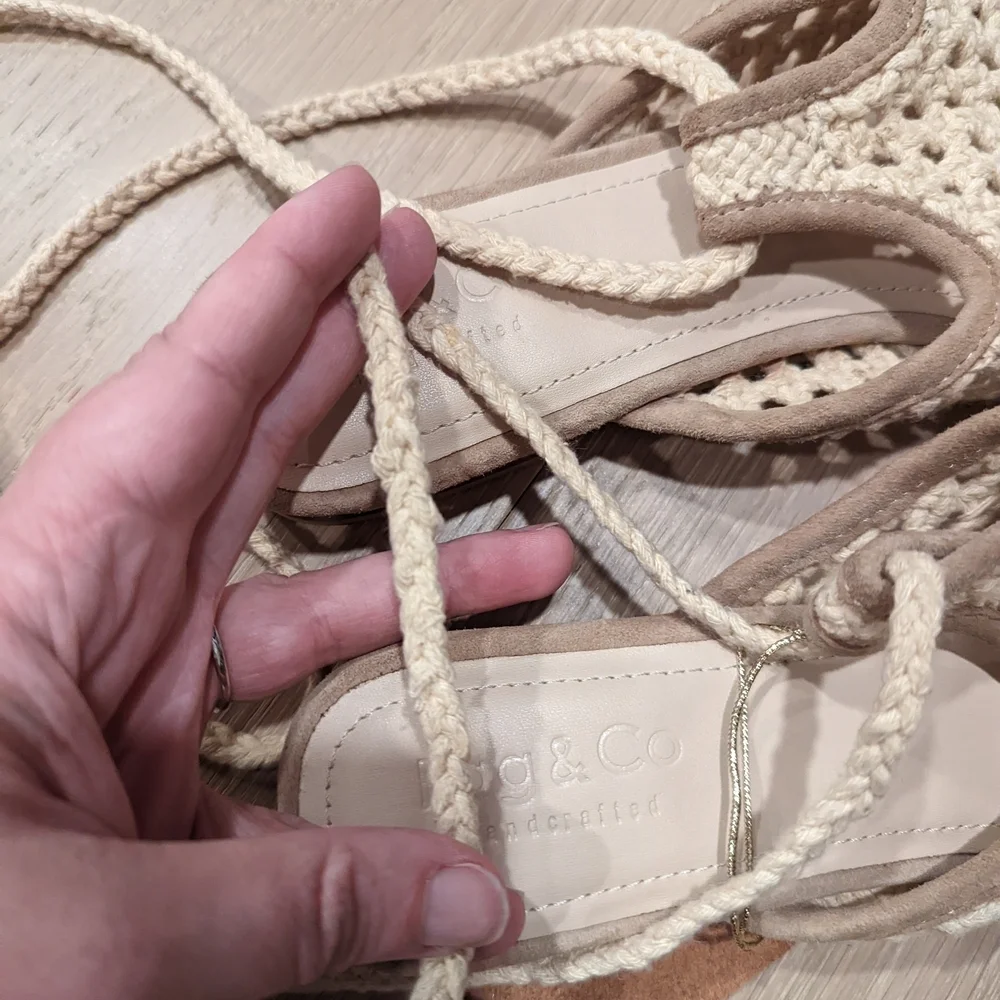 Beige Crochet Women's Shoes